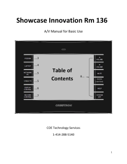 A/V Manual for Basic Use COE Technology Services 1-414