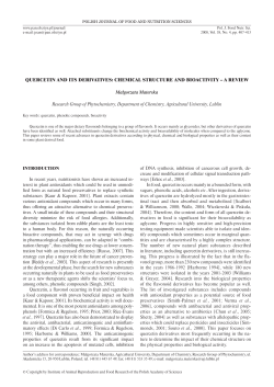 QUERCETIN AND ITS DERIVATIVES: CHEMICAL STRUCTURE