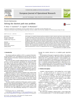 Solving the shortest path tour problem