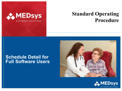 Schedule Detail for Full Software Users