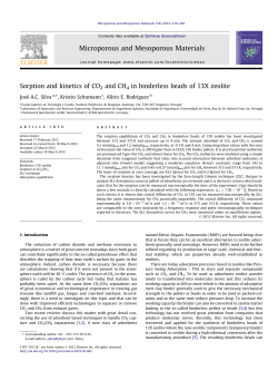 Sorption and kinetics of CO2 and CH4 in binderless beads of 13X