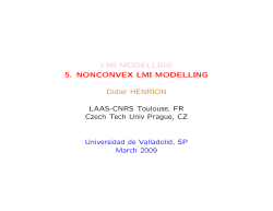 Nonconvex LMI modelling (relaxations) - LAAS-CNRS