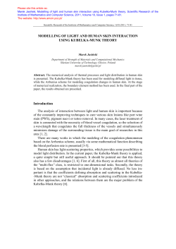 Modelling of light and human skin interaction using Kubelka