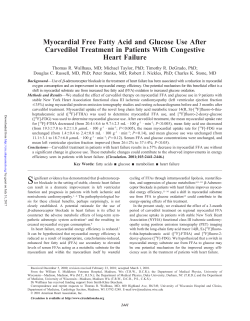 Myocardial Free Fatty Acid and Glucose Use After