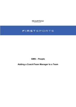 GMS &ndash; People Adding a Coach/Team Manager to a Team
