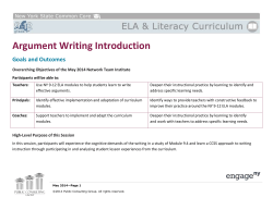 Facilitator`s Guide: Argument Writing Introduction