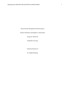 Facial Emotion Recognition and Processing in