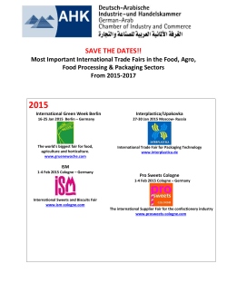Most Important International Trade Fairs in the Food, Agro, Food