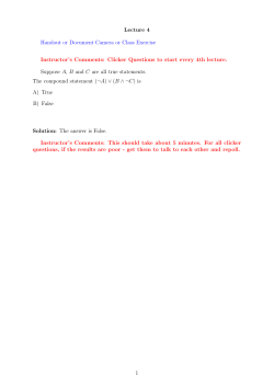 Clicker Questions to start every 4th lecture. Su