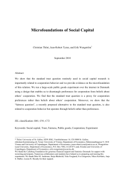 Microfoundations of Social Capital