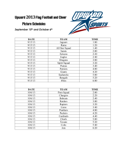 September 15th and October 6th DATE TEAM TIME 9/15
