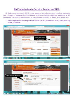 Bid Submission in Service Tenders of MCL