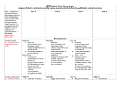 Health and Social Care - Core Competences