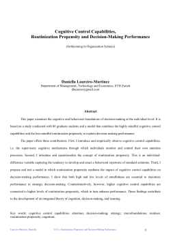 Cognitive Control Capabilities - Chair of Technology and Innovation