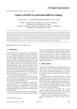 Liquid crystal filter for polarization difference imaging