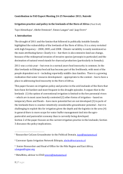 Mesfin A, Engida ZA 2004, prospect of groundwater exploitation for