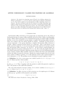 AFFINE COHOMOLOGY CLASSES FOR FILIFORM LIE ALGEBRAS