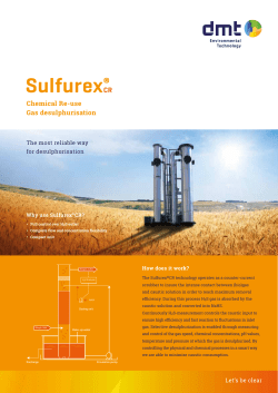 Chemical Re-use Gas desulphurisation