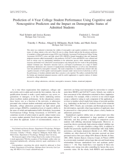 Prediction of 4-Year College Student Performance Using Cognitive