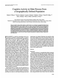 Cognitive Activity in Older Persons From a Geographically Defined