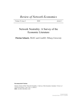 Network Neutrality: A Survey of the Economic Literature