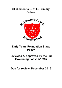 St Clements EYFS Policy 2015 - St Clements C of E Primary School
