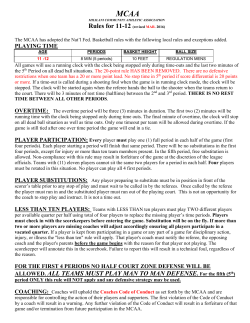 Rules for 11-12 (revised MAR. 2016) ALLOWED. ALL TEAMS MUST