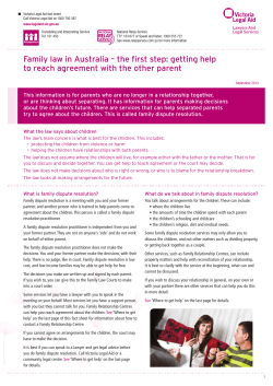 Family law in Australia – the first step: getting