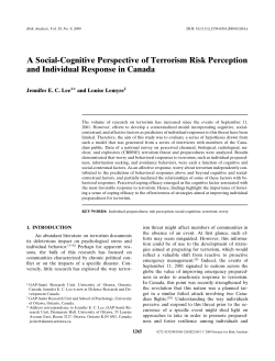A Social-Cognitive Perspective of Terrorism Risk Perception and