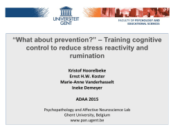Training cognitive control to reduce stress reactivity and rumination