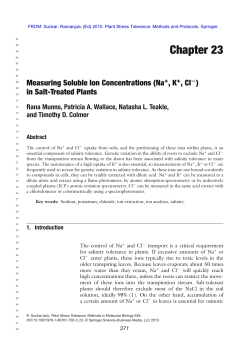 Soluble ions in salt-affected plants
