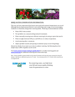 2015 WATER CONSERVATION INFORMATION