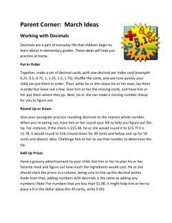 Parent Corner: March Ideas