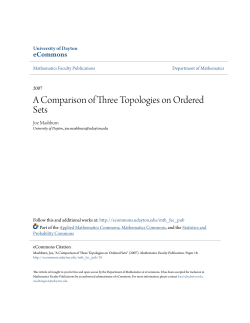 A Comparison of Three Topologies on Ordered Sets