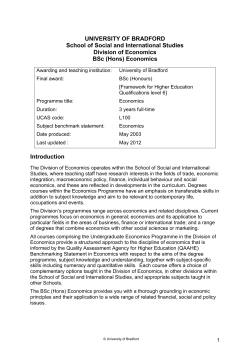 (Hons) Economics - University of Bradford