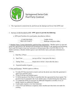 Pool Party Contract - Springwood Swim Club