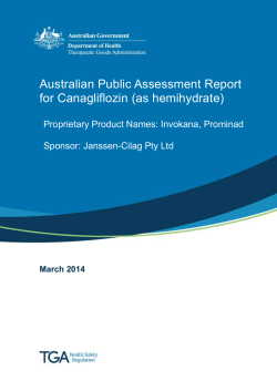 Canagliflozin - Therapeutic Goods Administration (TGA)