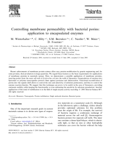 Controlling membrane permeability with bacterial