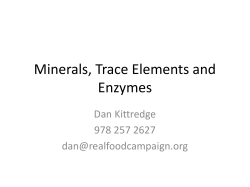 Minerals, Trace Elements and Enzymes