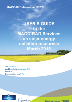 USER`S GUIDE to the MACC-RAD Services on solar energy