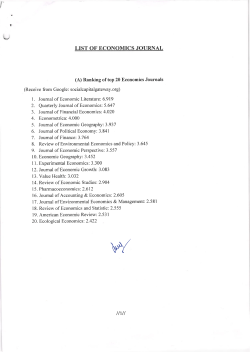 LIST OF ECONOMICS JOURNAL