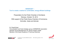 MINERGIE&reg; &ndash; Tool to create a market for comfortable, energy