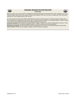 GRAZING SEASON RATION RECORD