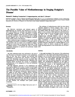 The Possible Value of Mediastinoscopy in