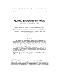 Reflection and Transmission of Plane SH