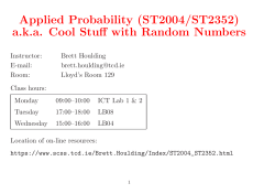 Applied Probability (ST2004/ST2352)