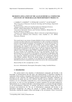 Microencapsulation of the allelochemical compounds and