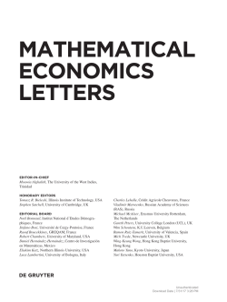 MATHEMATICAL ECONOMICS LETTERS