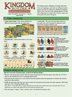 Game components Changes during set-up