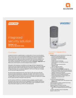 Schlage Vanderbilt lite blue AD Series Solution Sheet